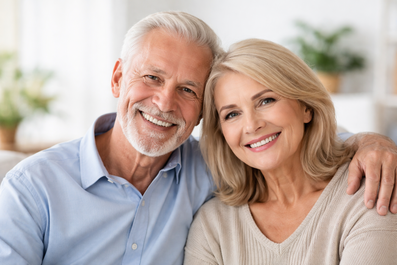 Senior couple smiling — protected with final expense coverage